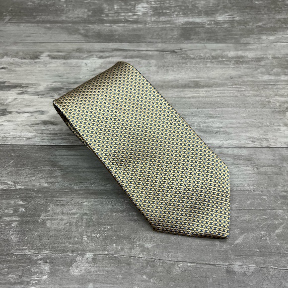 Brooks Brothers Other - Brooks Brothers Gold, Blue & White Check Silk Tie